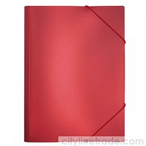 Папка-конверт на резинке BASIC 0,5 мм, красный